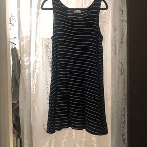 Navy blue with white stripes